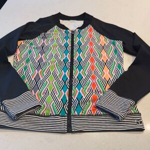 Trina Turk Multicolor Geometric Bomber Jacket